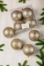 Набор новогодних шаров (4 шт) - глиттер