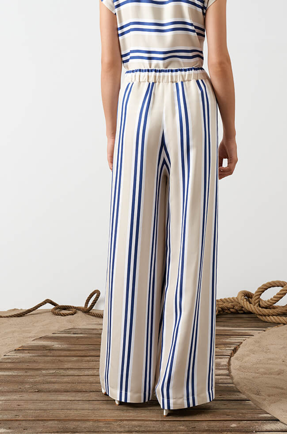 31045 Брюки женские (бежевая полоска)