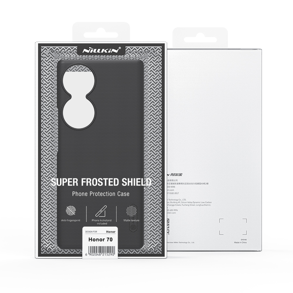 Тонкий жесткий чехол от Nillkin для Huawei Honor 70, серия Super Frosted Shield, черный цвет