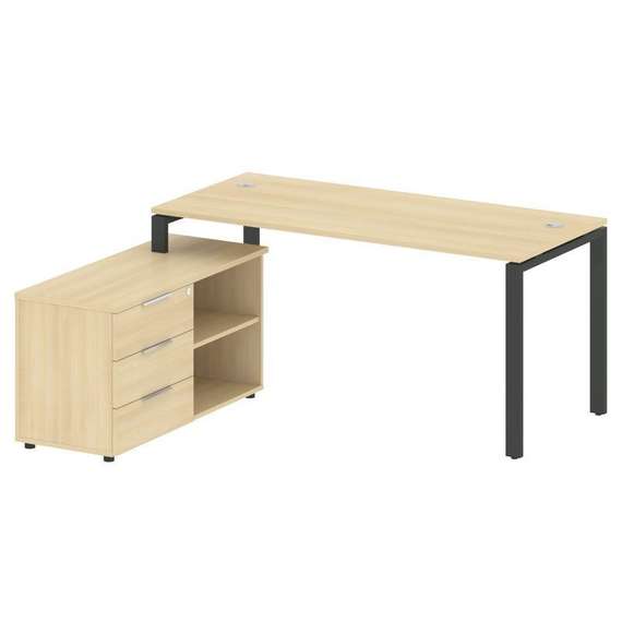 Метал Систем Рабочая станция с тумбой на П-образном м/к БП.РС-СТС-2.4 (L)