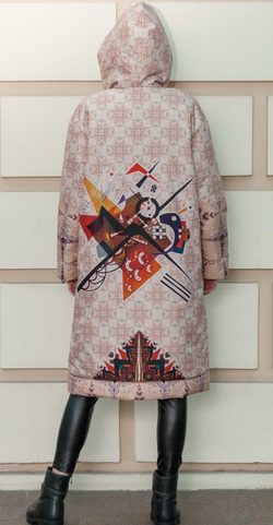 Пальто "Кандинский", по мотивам абстрактной живописи Василий Кандинского