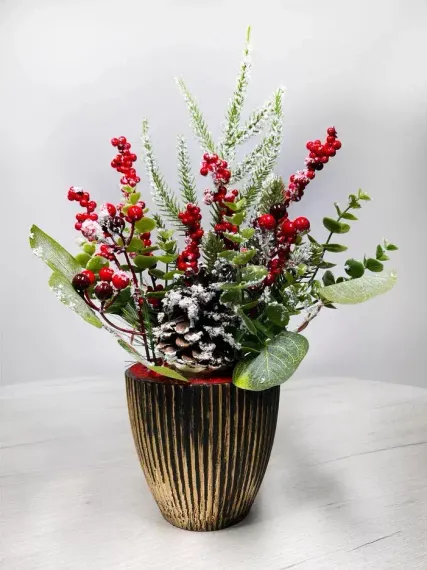 Новогодняя настольная композиция в кашпо 35 см., Christmas DeLuxe (89299)