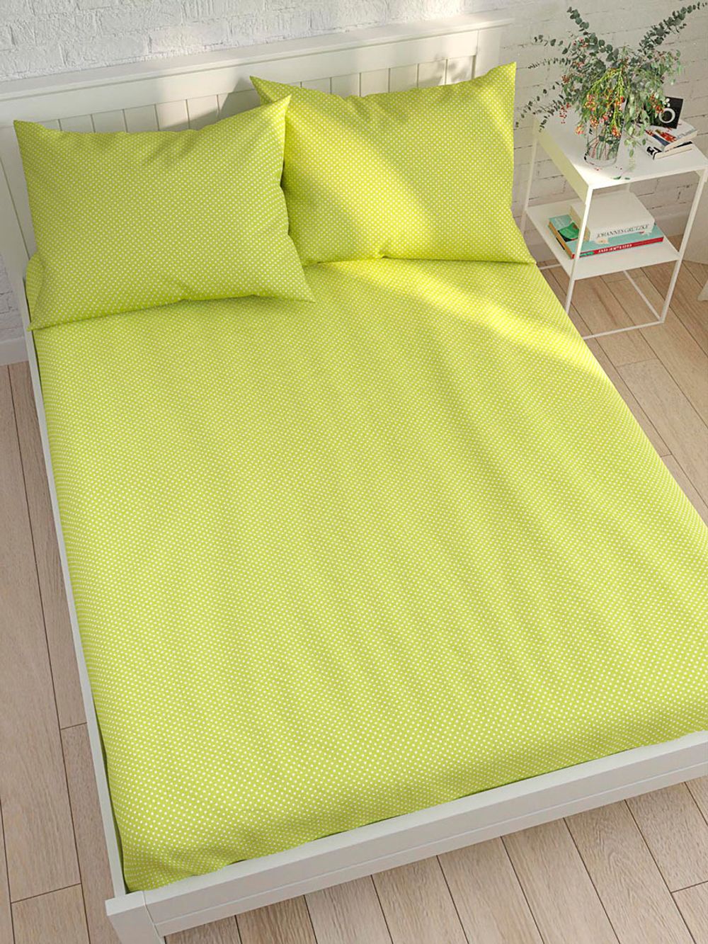 Постельное белье Сказка "Нежность" 1,5-сп Наволочка 50х70 см 1 шт Простынь на резинке 90х200 см Пододеяльник 145х215 см, перкаль