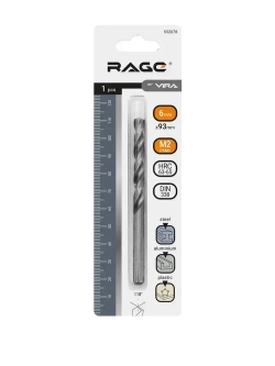 Сверло по металлу 6 мм P6M5 1 шт RAGE by VIRA