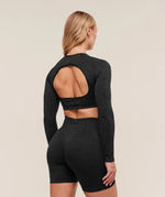 Топ GYMSHARK Adapt Animal Long Sleeve Crop Top Black