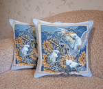 Декоративный гобеленовый чехол для интерьерной подушки Белый попугай 38*38