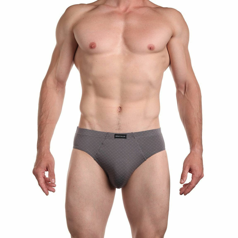 Мужские трусы-слипы с принтом и однотонной вшитой резинкой (Размер: XL) (Цвет: темно-синий)