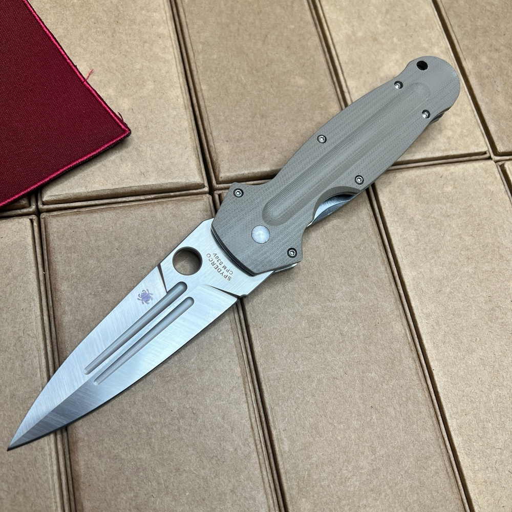 Нож Spyderco EuroEdge - песочная рукоять, клинок сатин 280