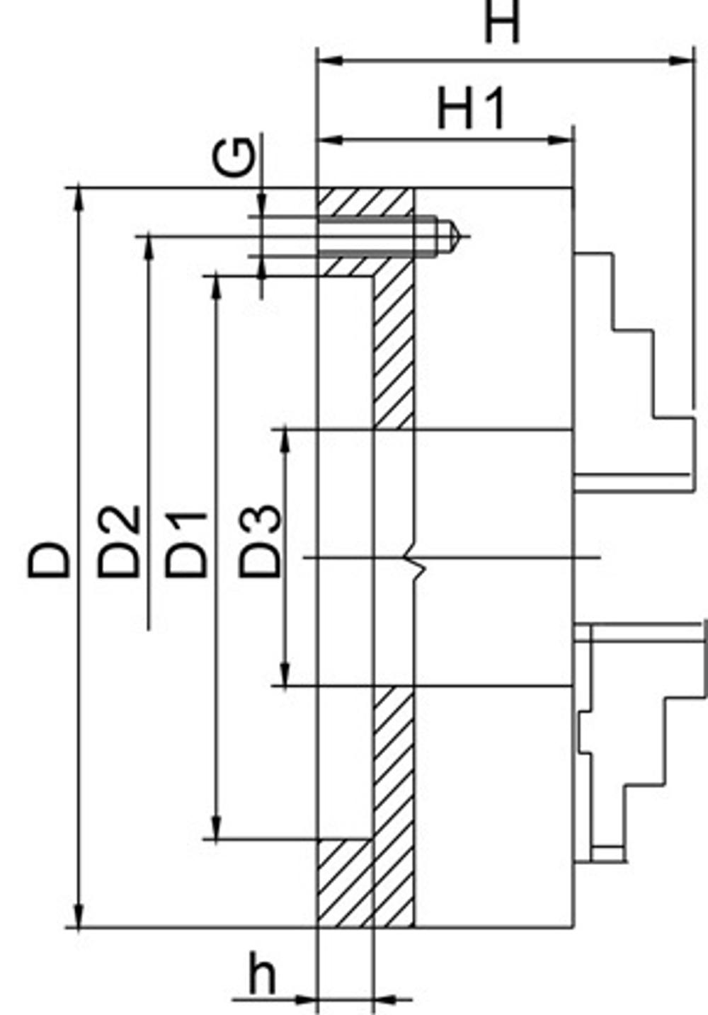Патрон токарный 7100-0045 ф400 3-х кулачковый I-QSC
