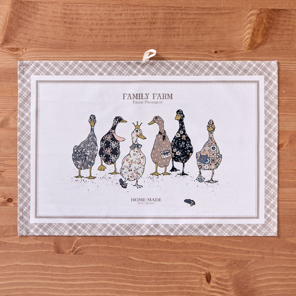 НАБОР ПОЛОТЕНЕЦ ИЗ 2-ХШТ "FAMILY FARM",40Х60СМ, 100% ХЛОПОК, КЛЕТКА,ТВИЛ