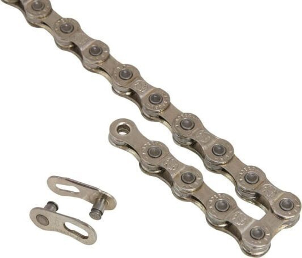 Цепь YABAN S9S 1/2"x11/128", 114 зв, 9 скор, серебристо-серая, инд уп.