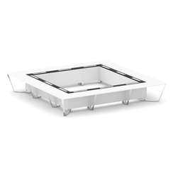 Steel Meet Стол переговорный квадратный MM-PR.B.SP-24K Белый Бриллиант/Графит Глянец/Нержавеющая Ста