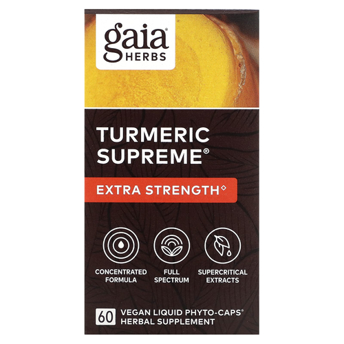 Gaia Herbs, Turmeric Supreme, 60 веганских капсул с фитокапсулами