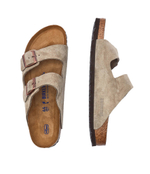 Шлепанцы кожаные arizona bs Birkenstock - бежевый(951303)