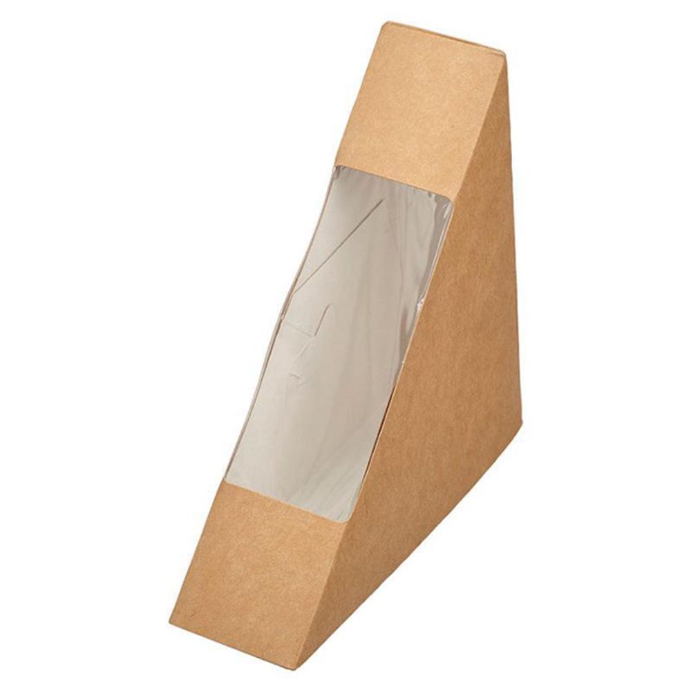 Контейнер д/сендвича Eco Sandwich с окном, крафт 130*130*40 50шт (600шт/кор)