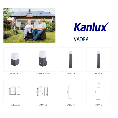 Уличный настенный светильник Kanlux VADRA 16L-UP E27 11W антрацит
