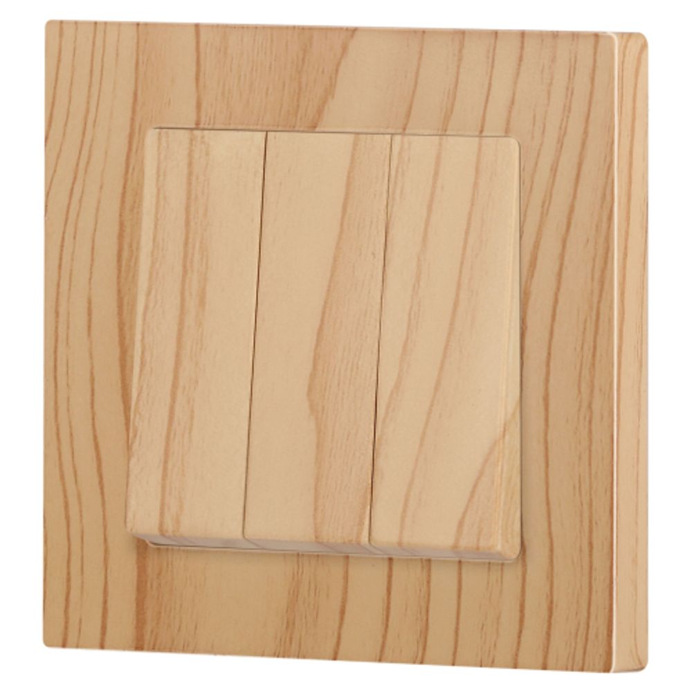 Выключатель Intro Accent 6-106-11 тройной, 10А-250В, IP20, СУ, AL/CU, сосна | Intro