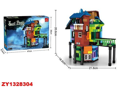 Конструктор блочный Аусини Дом 557дет., коробка 25841