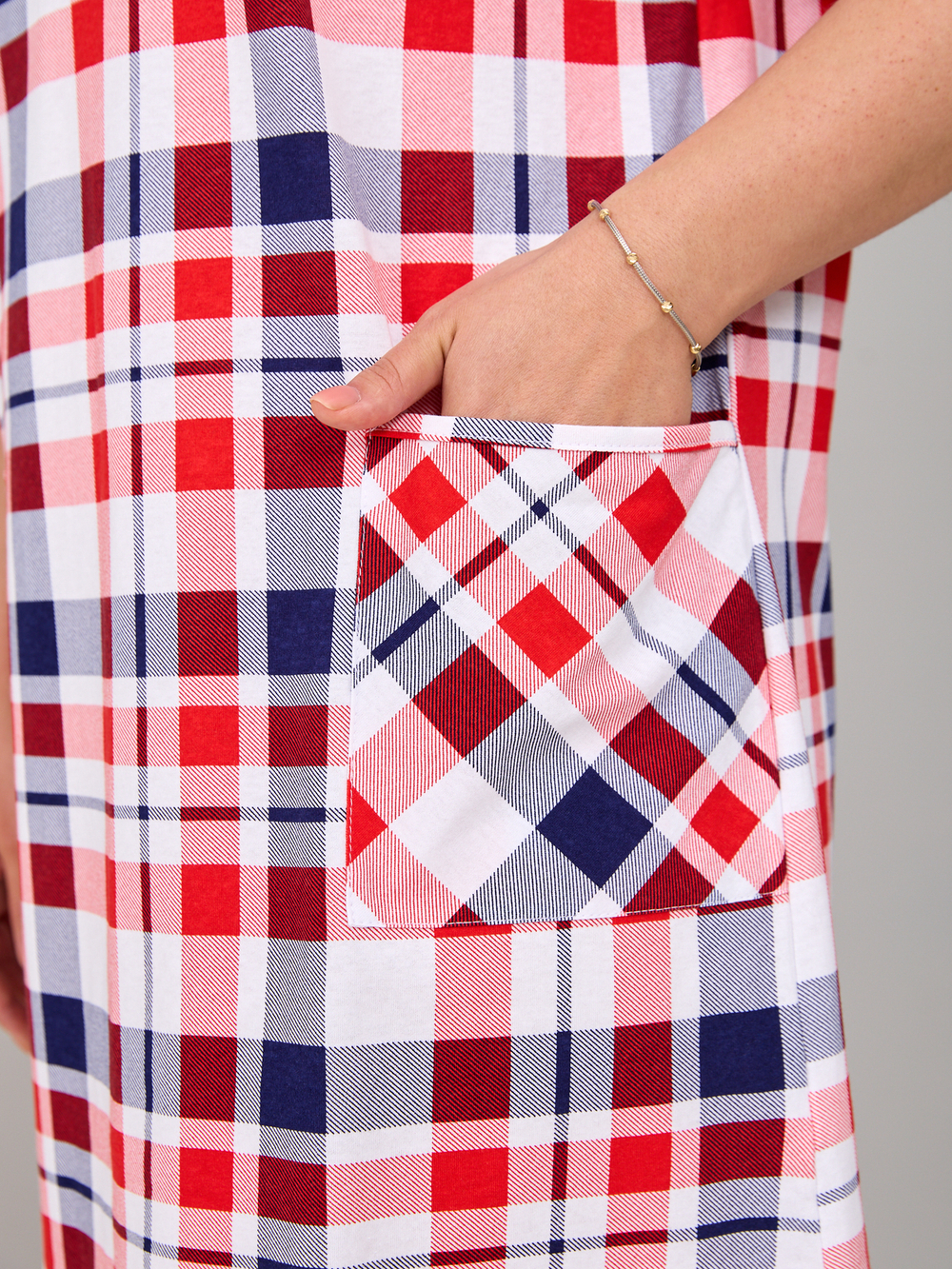 Туника Т-012/клетка-белосинекрасная