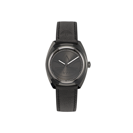 Adidas Originals Wrist Watch Quartz Movement Leather Strap Black Dial Unisex 50m Water Resistant