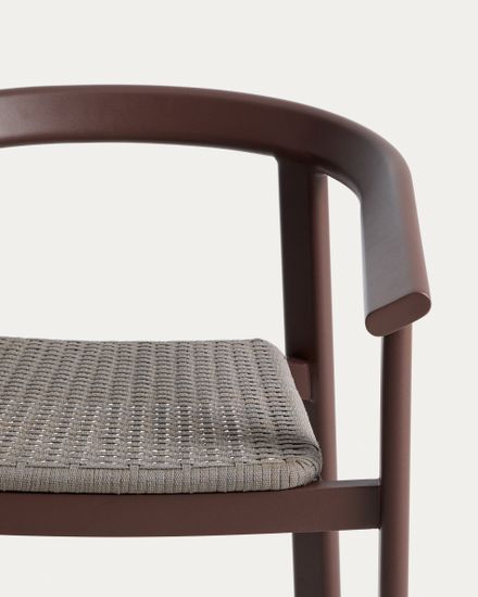 Уличный полубарный стул Erice из алюминия и веревки коричневого цвета, 75 см