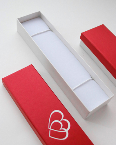 Футляр картонный, 2 сердца, серия "АМУР", 205х52х31мм