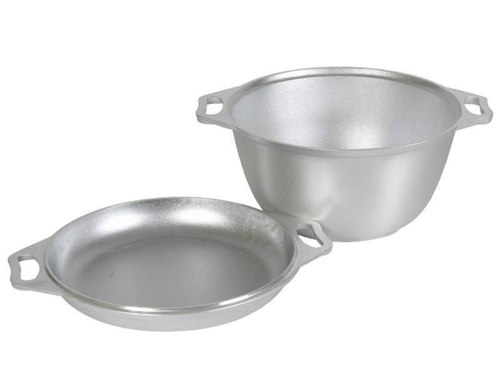 Казан 4л с крышкой сковородой без покрытия