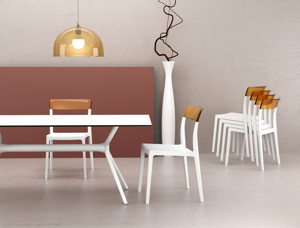 Стул пластиковый Siesta Contract Flash, белый, янтарный