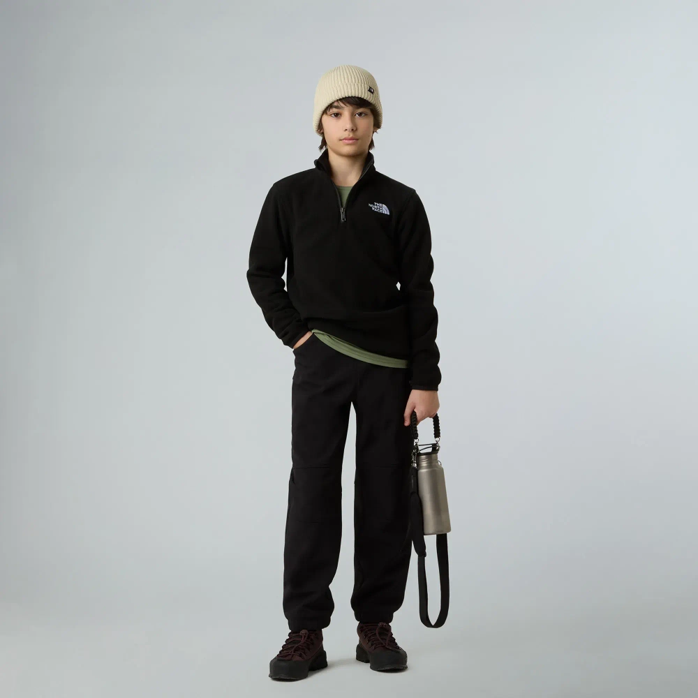 Детская флисовая кофта The North Face Teen Glacier 1/4 Zip чёрная