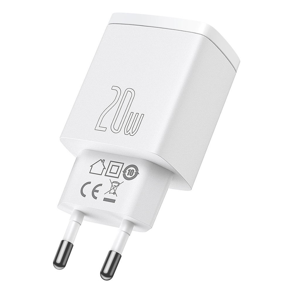 Зарядное устройство Baseus Compact Quick Charger U+C 20W - White