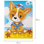 Набор для творчества "Аппликация из пуговиц", "На морском берегу", основа 20х15 см, ЮНЛАНДИЯ, 662394