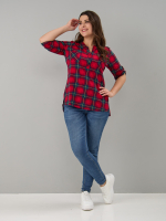 Блузка БЛ-131/красносиняя-клетка