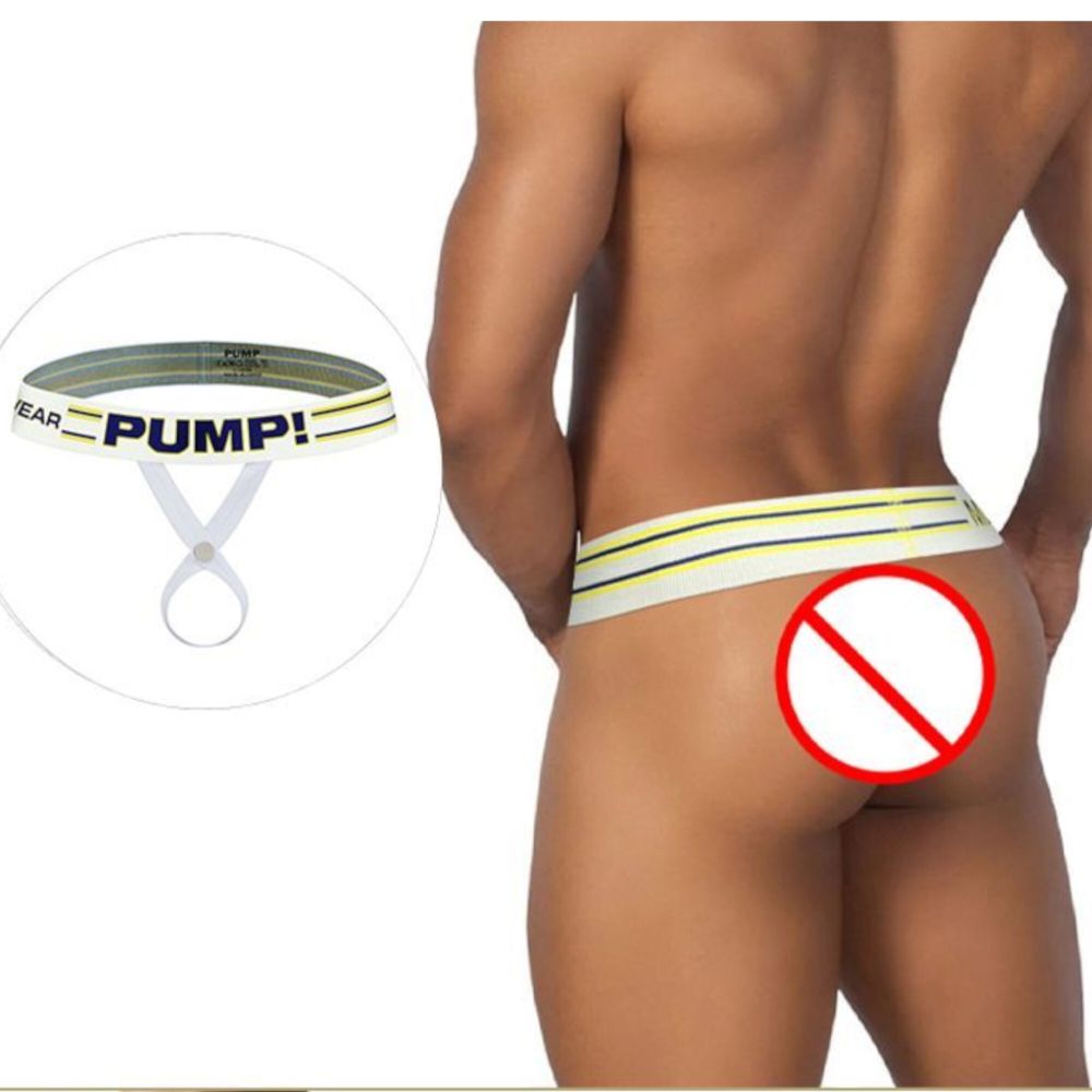 Мужской эротический аксессуар белый с желтой полоской PUMP! MP99-13