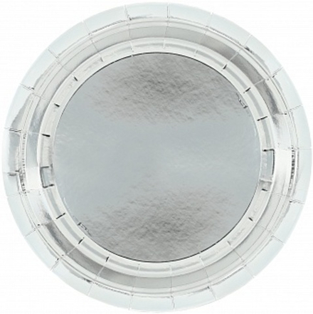 Тарелки (9''/23 см) Серебро Металлик 6 шт.