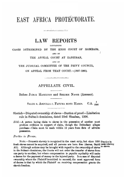 East Africa Protectorate | Robert William Hamilton