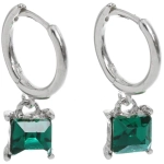 Серьги из гиппоалергенного сплава «ЛАТТИ», глубокий зеленый, цвет серебро и золото, 2,5см