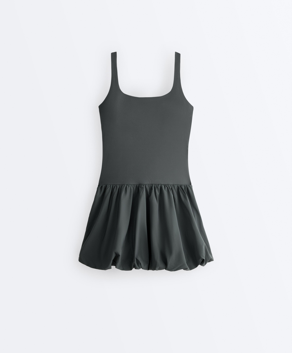 OYSHO Короткое платье Comfortlux с эффектом баллон, серый