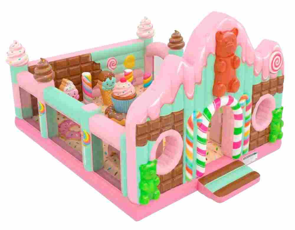 Коммерческий надувной батут «Мир сладостей» 9,9×7,4×5,0 м