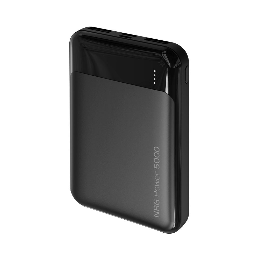 Внешний аккумулятор NRG Power 5000 mAh, 2A, 2xUSB, компактный, черный