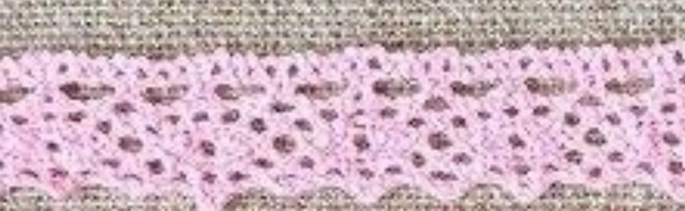 Кружево хлопковое/Тесьма вязаная 14.01.063, ш. 2 см, розовый