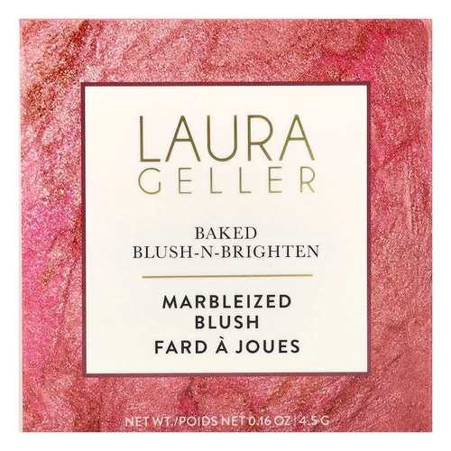 Laura Geller, Baked Blush-N-Brighten, румяна с эффектом мерцающего эффекта, 0018032B розовый кремовый, 4,5 г (0,16 унции)