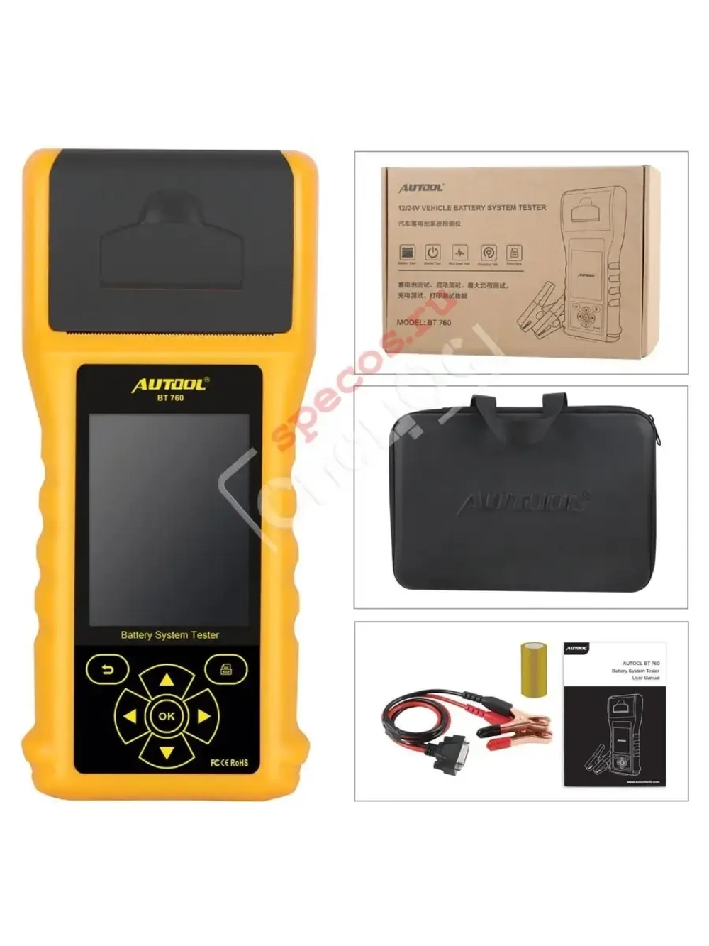 Тестер АКБ Autool BT 760 (12-24v) с принтером