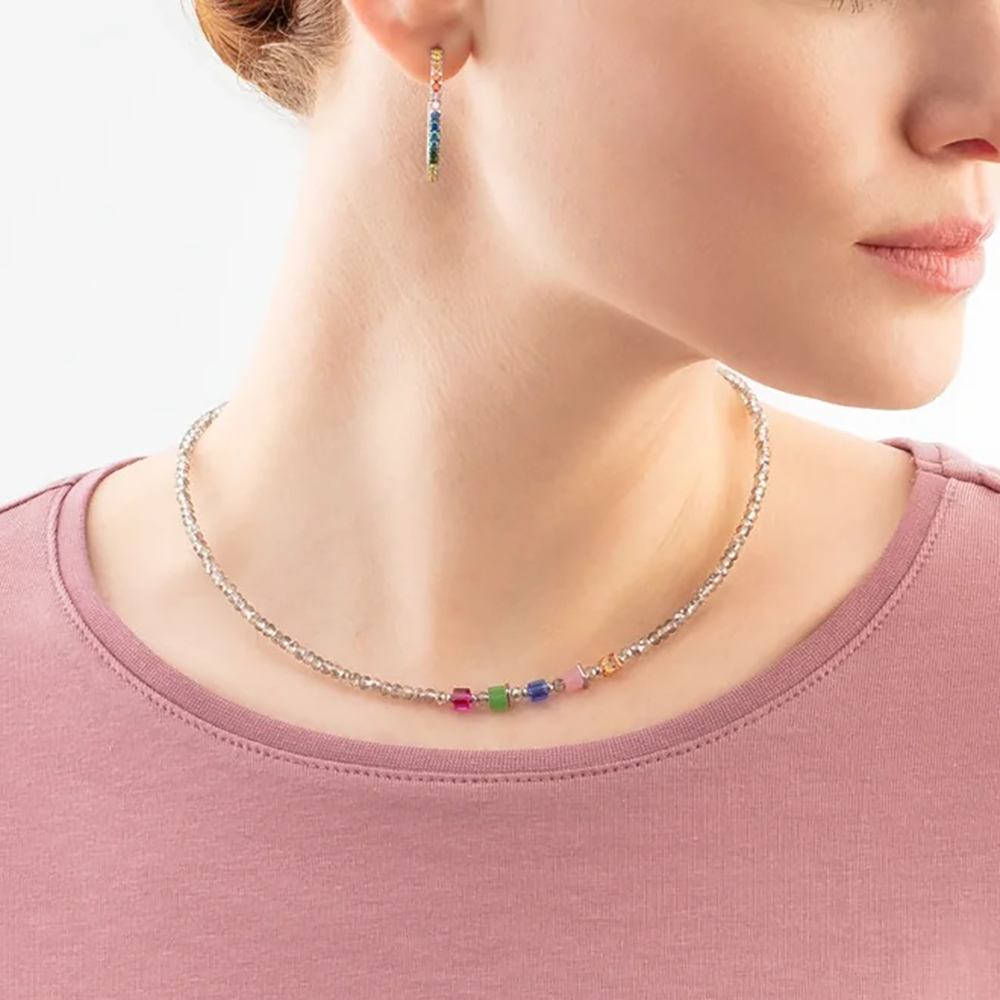 Серьги Coeur de Lion Hoop Multicolour Silver 30мм 0147/23-1517