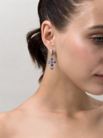 Серьги "Multicolor Cross Dimonds" Silver