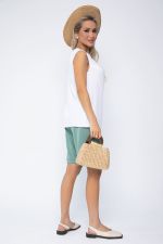 Костюм с шортами Мерано (бело-зеленый) К15340-5М LT Collection