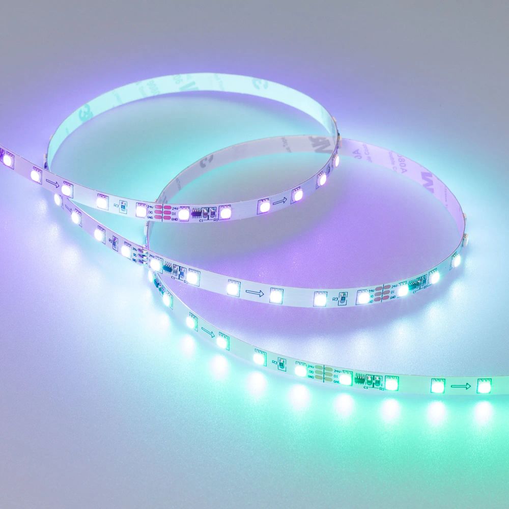 Светодиодная лента SPI-F72-7mm 24V RGB-PX6 (14.4 W/m, IP20, 3535, 5m) (Arlight, Открытый, IP20) 030195(2)