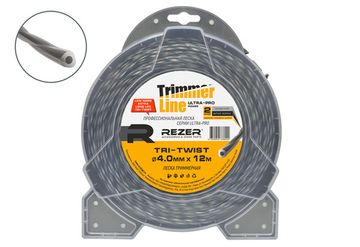 Леска для мотокосы "REZER" ULTRA-PRO «TRI-TWIST» (4.0 мм, 12 м, витой треугольник)