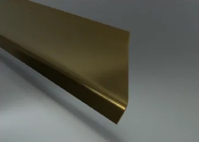 Плинтус L-образный плинтус с радиусной ножкой ZPLR, нержавеющая сталь полированная