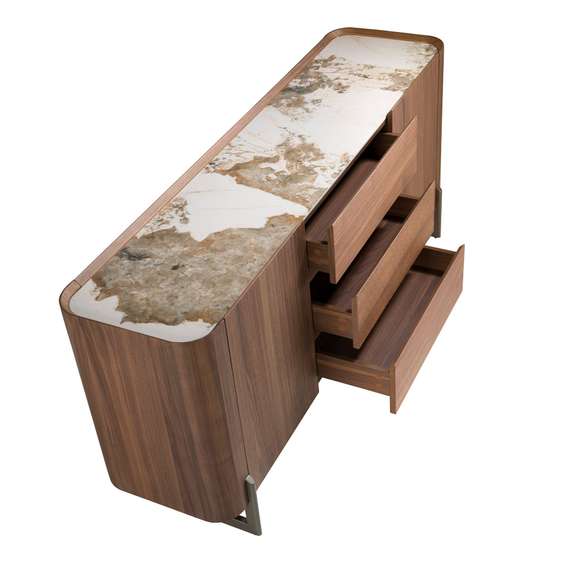 Сервант 3252/437-M ореховый со столешницей из керамики