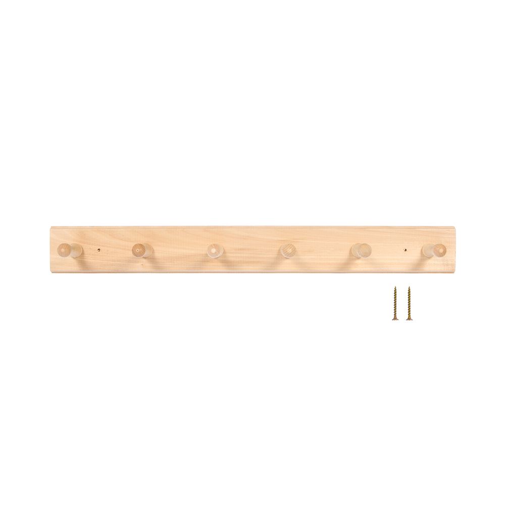 32138 Вешалка настенная Банные штучки, 6 крючков (липа) 55 х 6,5 х 7см